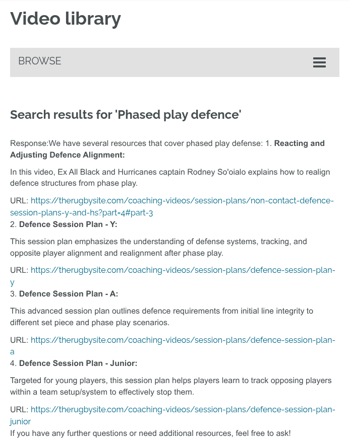 PlayPath search results